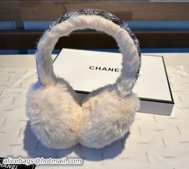 Market Sells Chanel Tweed Snow Earmuff Winter Warm with Pearls CC 1019003 Black 2024