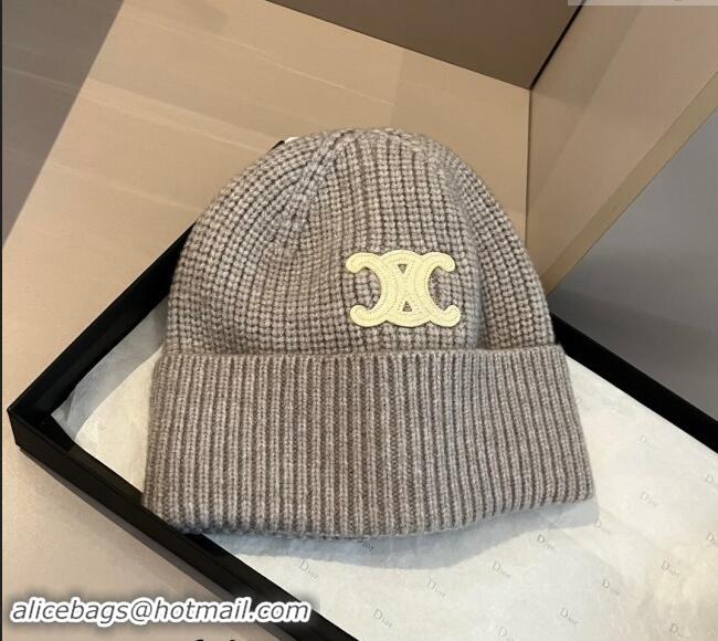 Luxury Cheap Celine Knit Hat 1019004 Grey 2024