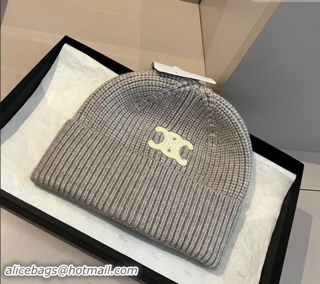 Luxury Cheap Celine Knit Hat 1019004 Grey 2024