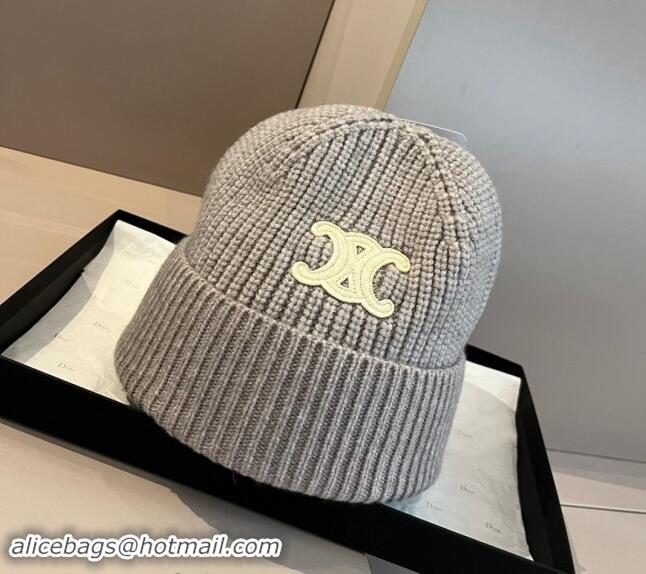 Luxury Cheap Celine Knit Hat 1019004 Grey 2024