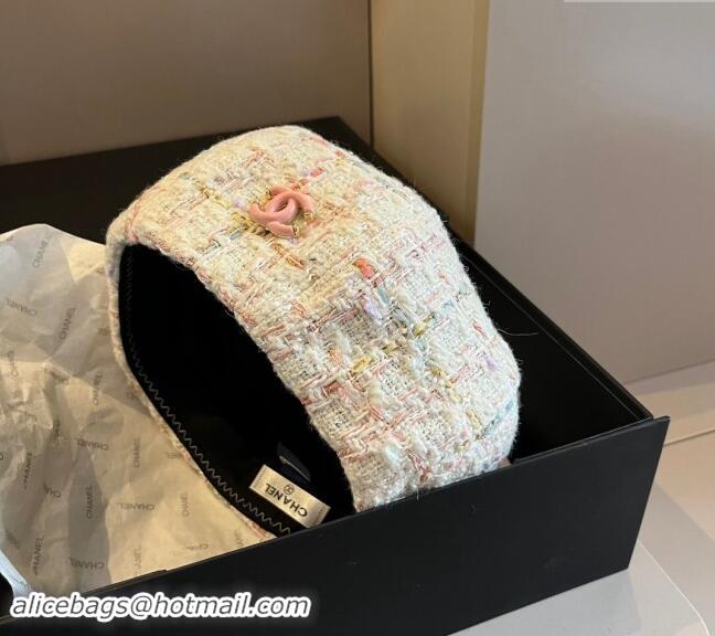 Top Design Chanel Tweed Beret Hat 1019005 White/Pink 2024