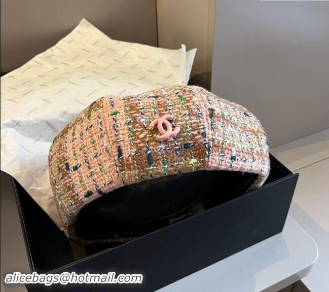 Luxury Cheap Chanel Tweed Beret Hat 1019005 Pink/Multicolor 2024