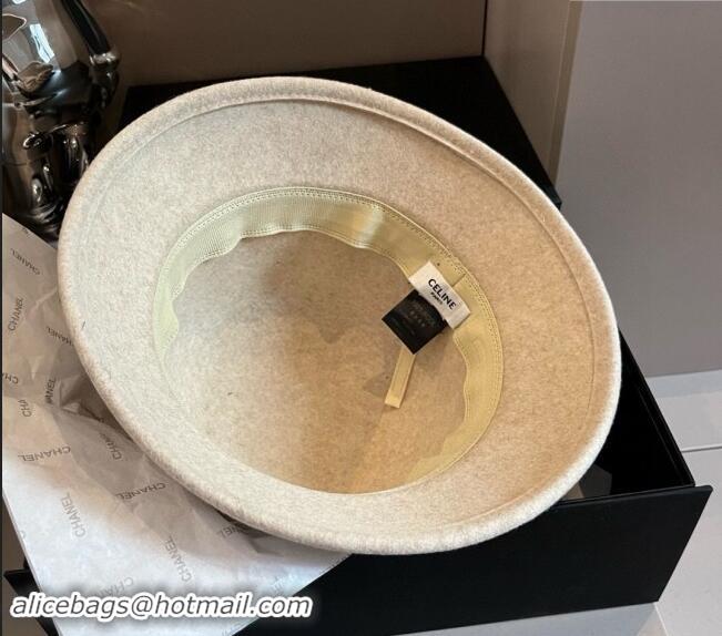 Good Taste Chanel Wool Bucket Hat with CC Chain and Bow 1019010 Beige 2024