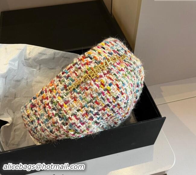 Super Quality Chanel Tweed Beret Hat with Chain 1019011 Multicolor 2024