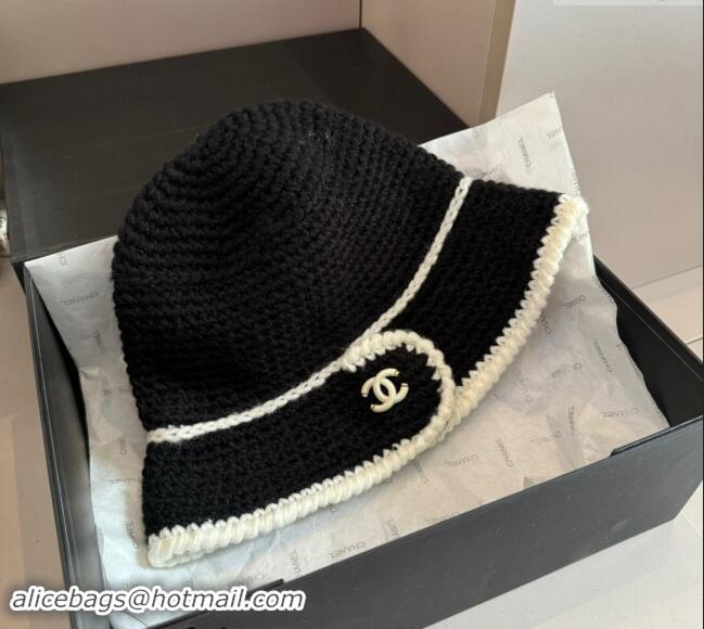 Well Crafted Chanel Knit Bucket Hat 1019018 Black 2024