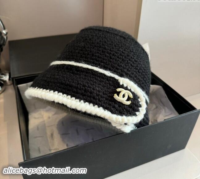 Well Crafted Chanel Knit Bucket Hat 1019018 Black 2024