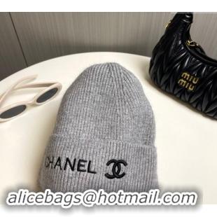 Good Looking Chanel Knit Hat 1019021 Grey 2024