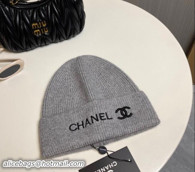 Good Looking Chanel Knit Hat 1019021 Grey 2024