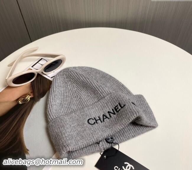 Good Looking Chanel Knit Hat 1019021 Grey 2024