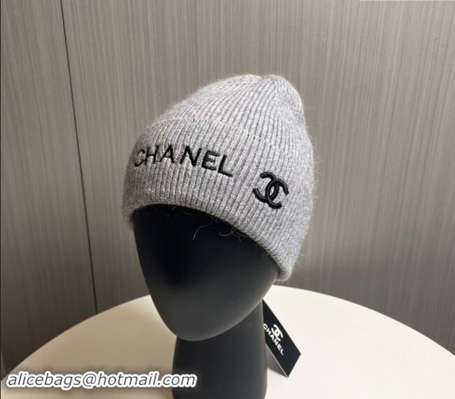 Good Looking Chanel Knit Hat 1019021 Grey 2024