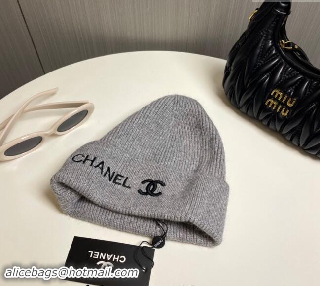 Good Looking Chanel Knit Hat 1019021 Grey 2024