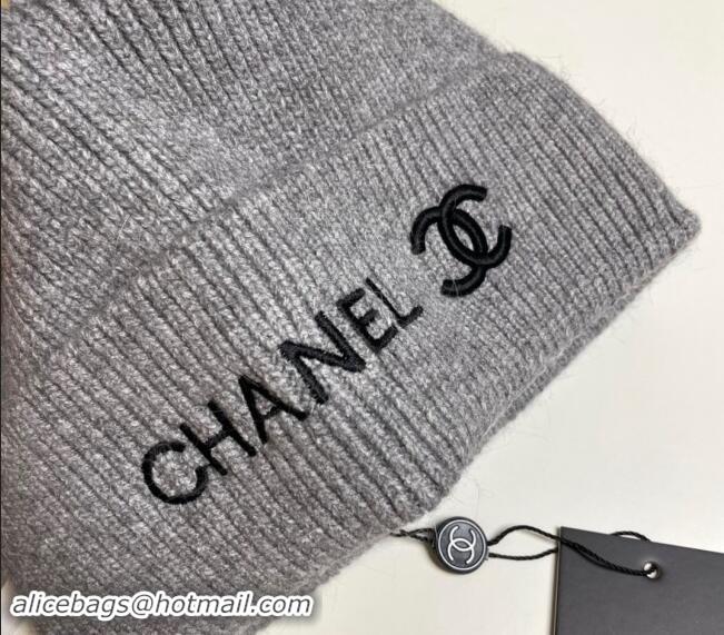 Good Looking Chanel Knit Hat 1019021 Grey 2024