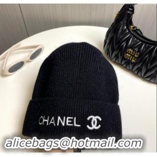 Fashion Discount Chanel Knit Hat 1019021 Black 2024