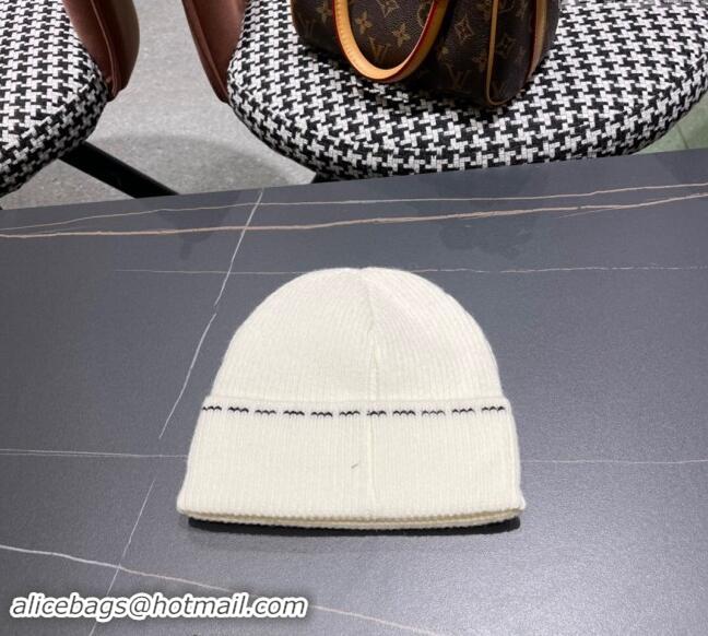 Low Cost Chanel Knit Hat with Metal CC 1019025 White 2024