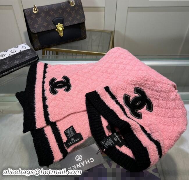 Grade Quality Chanel Long Scarf and Hat Set CH102113 Pink 2024