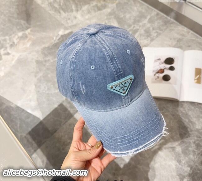 Top Grade Prada Denim Baseball hat 0131 Blue 2024