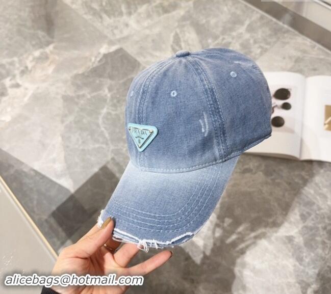 Top Grade Prada Denim Baseball hat 0131 Blue 2024