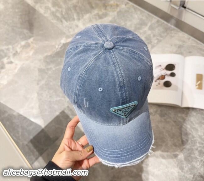 Top Grade Prada Denim Baseball hat 0131 Blue 2024