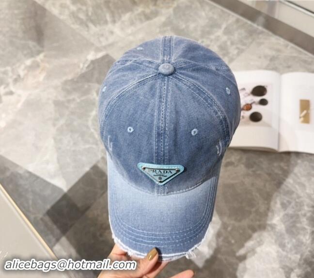 Top Grade Prada Denim Baseball hat 0131 Blue 2024