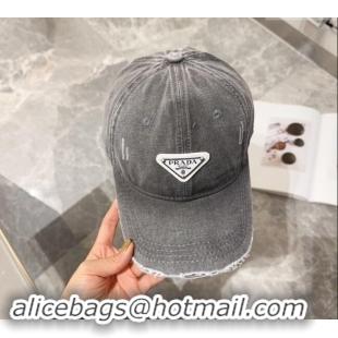 Top Grade Prada Denim Baseball hat 0131 Grey 2024