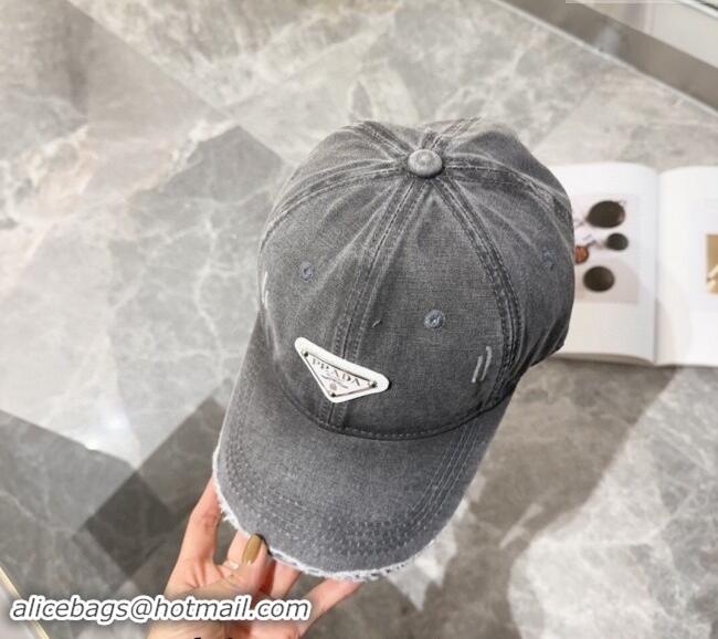 Top Grade Prada Denim Baseball hat 0131 Grey 2024