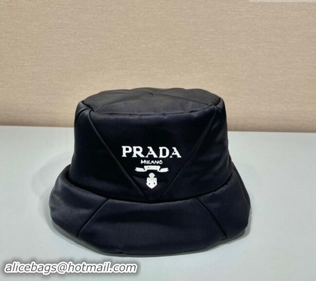 Fashion Discount Prada Quilted Nylon Bucket Hat P0048 Black 2024