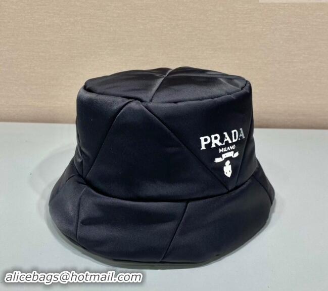 Fashion Discount Prada Quilted Nylon Bucket Hat P0048 Black 2024