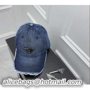 Famous Brand Prada Denim Baseball Hat 0301 Blue 2024