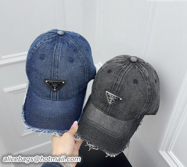 Famous Brand Prada Denim Baseball Hat 0301 Blue 2024