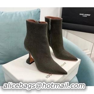 Best Grade Amina Muaddi Denim Ankle Boots 10cm Grey 903016