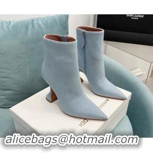 Grade Quality Amina Muaddi Denim Ankle Boots 10cm Pale Blue 903017