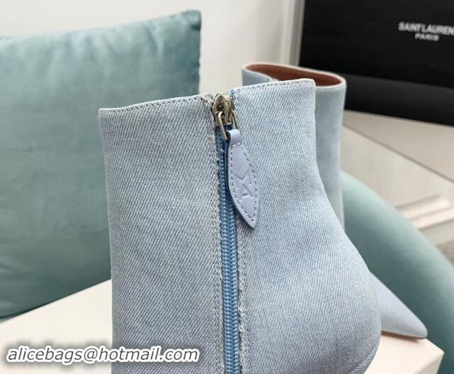 Grade Quality Amina Muaddi Denim Ankle Boots 10cm Pale Blue 903017