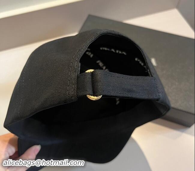 Top Grade Prada Canvas Baseball Hat 0302 Black 2024