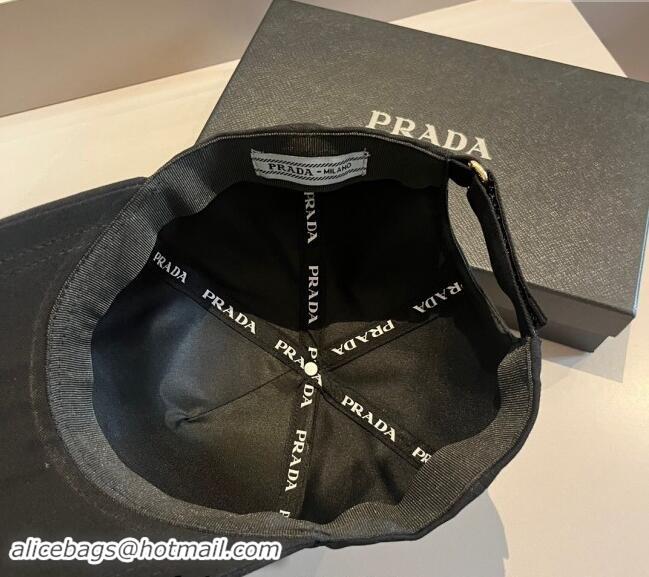 Top Grade Prada Canvas Baseball Hat 0302 Black 2024