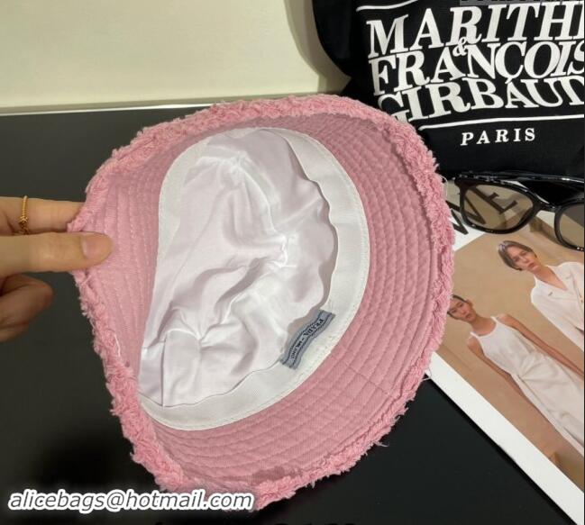 Top Design Prada Canvas Bucket Hat with Fringe 0302 Pink 2024