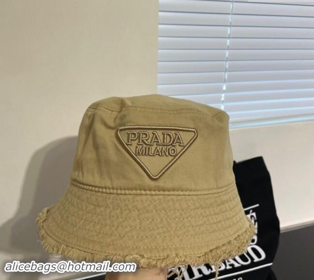 Classic Specials Prada Canvas Bucket Hat with Fringe 0302 Beige 2024