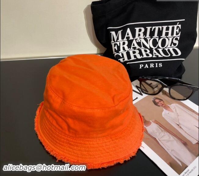 Cheapest Prada Canvas Bucket Hat with Fringe 0302 Orange 2024