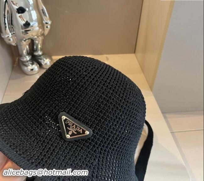 Buy Cheapest Prada Knit Bucket Hat 0514 Black 2024