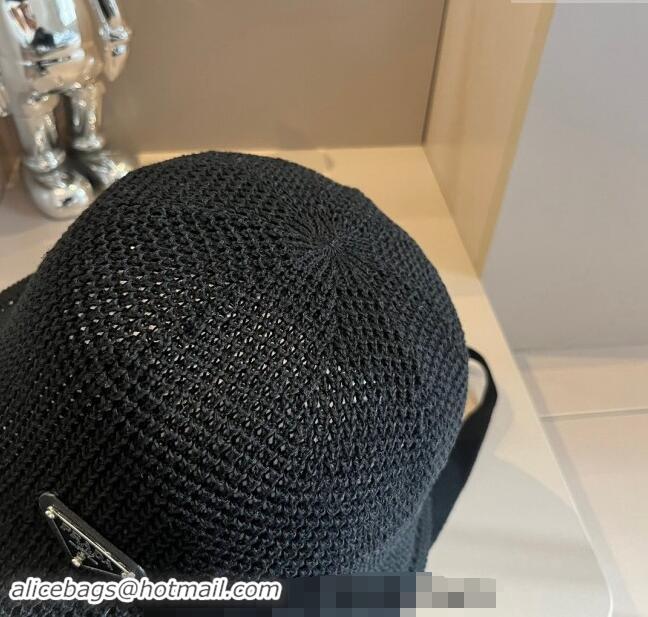 Buy Cheapest Prada Knit Bucket Hat 0514 Black 2024