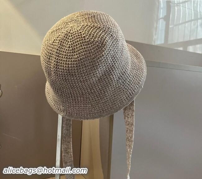 Top Design Prada Knit Bucket Hat 0514 Grey 2024