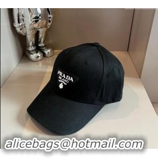 Reasonable Price Prada Canvas Baseball Hat 0514 Black 2024