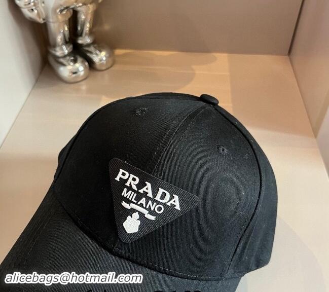 Reasonable Price Prada Canvas Baseball Hat 0514 Black 2024