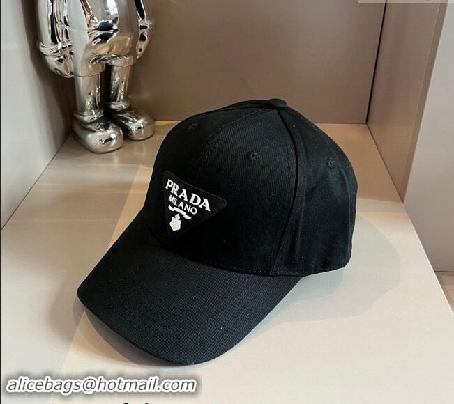 Reasonable Price Prada Canvas Baseball Hat 0514 Black 2024