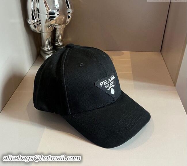 Reasonable Price Prada Canvas Baseball Hat 0514 Black 2024