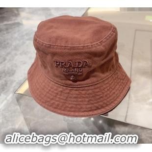 Grade Discount Prada Canvas Bucket Hat 073001 Brown 2024