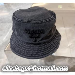 Well Crafted Prada Canvas Bucket Hat 073001 Black 2024