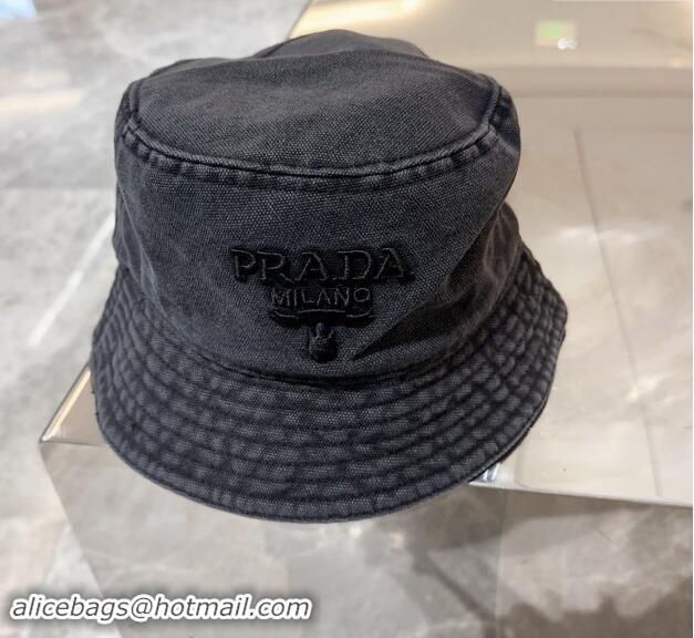 Well Crafted Prada Canvas Bucket Hat 073001 Black 2024