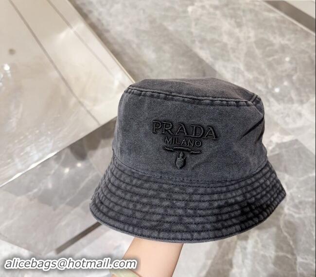 Well Crafted Prada Canvas Bucket Hat 073001 Black 2024