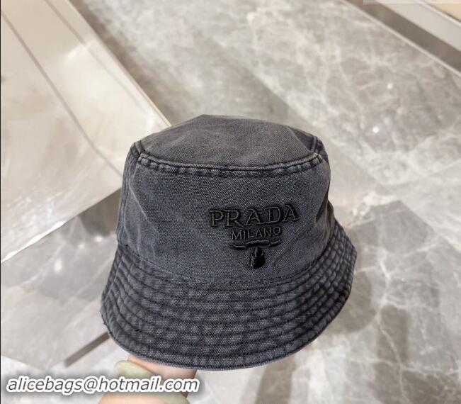 Well Crafted Prada Canvas Bucket Hat 073001 Black 2024