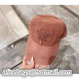 Luxury Classic Prada Canvas Baseball Hat 073001 Brown 2024